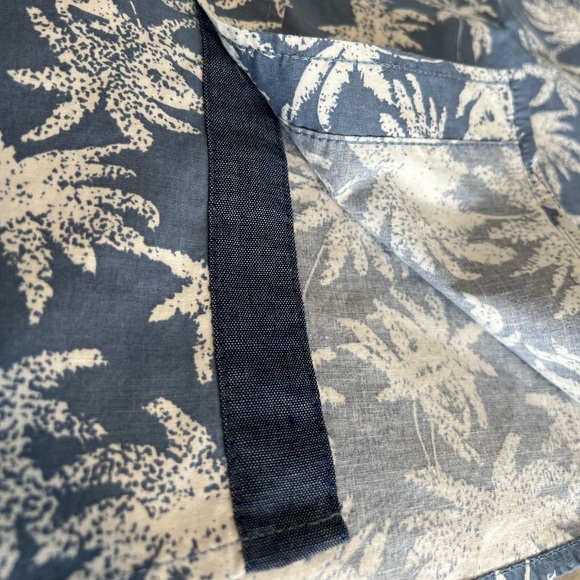 Jachs Blue White Tropical Palm Print Stretch Short Sleeve Button Up Shirt NEW M - Picture 7 of 14